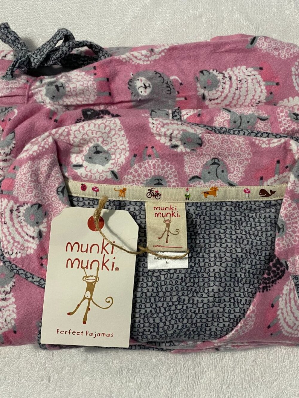Munki Munki Flannel Pajama Set - Counting Sheep - NWT